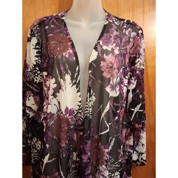 North Style Kimono Topper Cardigan Coverup Vacation Beach Cruise Resort Sz PL - Picture 1 of 4